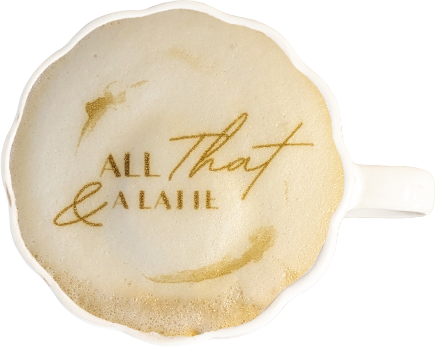 Home A Top Down View Of A Latte With All That And A Latte Custom Branding In The Foam