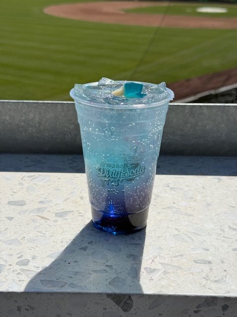 From First Pitch to Last Sip: Dirty Sodas at the Ballpark picture of blue soda drink with Ice