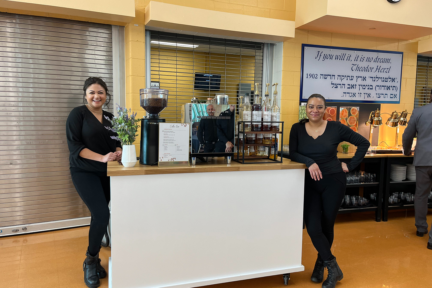 Mobile Coffee & Espresso Bar. Image of two women at a mobile coffee bar