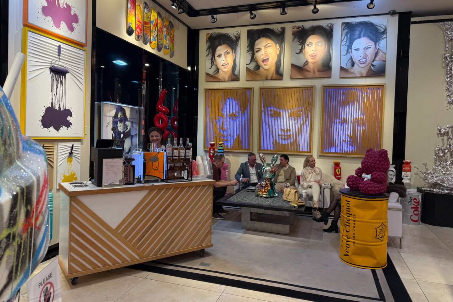 The coffee catering trailer at an art gallery event